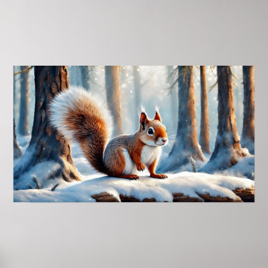 Winter Eichhörnchen-Poster Poster (Vorne)
