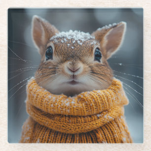 Winter-Eichhörnchen-Untersetzer Glasuntersetzer