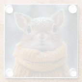 Winter-Eichhörnchen-Untersetzer Glasuntersetzer (Rückseite)