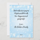 Winter-Eichhörnchenfamilie mit Skarabäen Feiertagskarte (Rückseite)