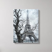 Winter-Eiffelturm-Baumzweige-Kunst Leinwanddruck (Vorderseite)