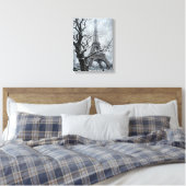 Winter-Eiffelturm-Baumzweige-Kunst Leinwanddruck (Insitu (Schlafzimmer))
