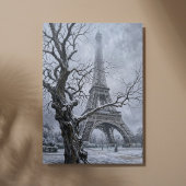 Winter-Eiffelturm-Baumzweige-Kunst Leinwanddruck