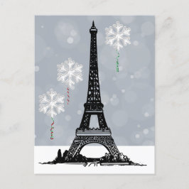 Winter Eiffelturm, Schneeflocken - Weihnachten