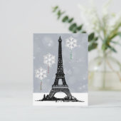 Winter Eiffelturm, Schneeflocken - Weihnachten (Stehend Vorderseite)