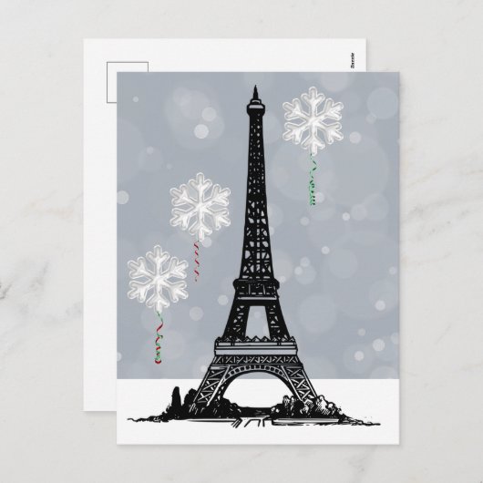 Winter Eiffelturm, Schneeflocken - Weihnachten (Vorne/Hinten)