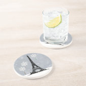 Winter Eiffelturm, Schneeflocken - Weihnachten Getränkeuntersetzer (Seite)