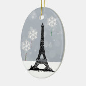 Winter Eiffelturm, Schneeflocken - Weihnachten Keramik Ornament (Links)