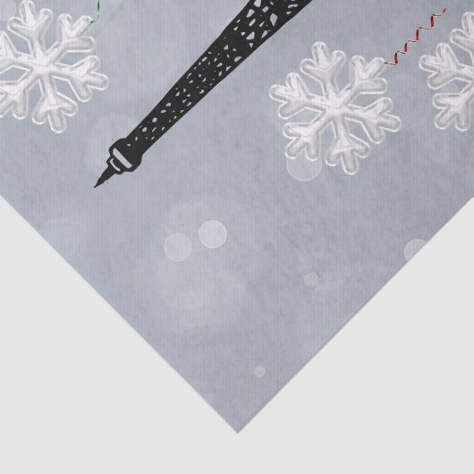 Winter Eiffelturm, Schneeflocken - Weihnachten Seidenpapier (Ausschnitt)