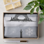 Winter Eiffelturm, Schneeflocken - Weihnachten Seidenpapier (Geschenk)
