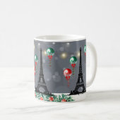 Winter Eiffelturm, Weihnachtsballons Nachtzeit Kaffeetasse (VorderseiteRechts)