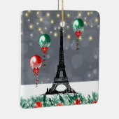 Winter Eiffelturm, Weihnachtsballons Nachtzeit Keramikornament (Rechts)