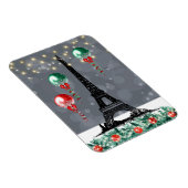 Winter Eiffelturm, Weihnachtsballons Nachtzeit Magnet (Rechte Seite)