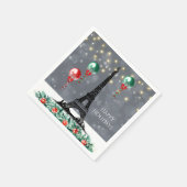 Winter Eiffelturm, Weihnachtsballons Nachtzeit Serviette (Ecke)