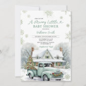 Winter ein lustiges kleines Baby Duschtuch LKW Sch Einladung (Vorderseite)
