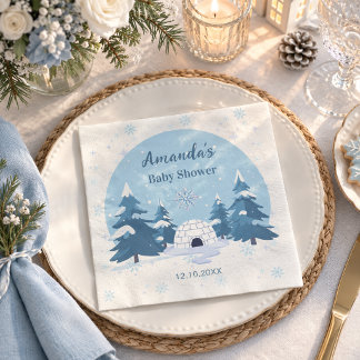 Winter Eine Kleine Schneeflocke Winter-Baby-Party  Serviette