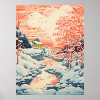 Winter: Eine ruhige Landschaft Poster