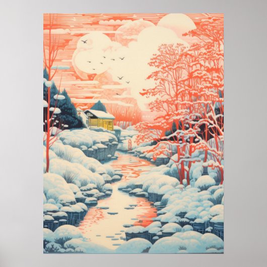 Winter: Eine ruhige Landschaft Poster (Vorne)