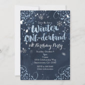 Winter Einerland 1. Geburtstag Party Einladungen (Vorderseite)