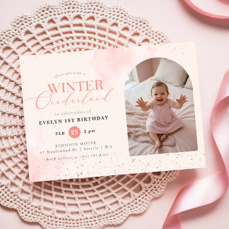 Winter Einhorn Niederlande Baby Arch Foto 1. Gebur Einladung