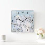 Winter-Einhorn und Fohlen, Wanduhr (Zuhause)