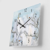 Winter-Einhorn und Fohlen, Wanduhr (Winkel)