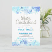 Winter Einladungen Einladungen Schnee Silber Glitz (Stehend Vorderseite)