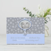 Winter Einlandjunge zum 1. Geburtstag Einladung (Stehend Vorderseite)