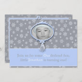 Winter Einlandjunge zum 1. Geburtstag Einladung (Vorne/Hinten)