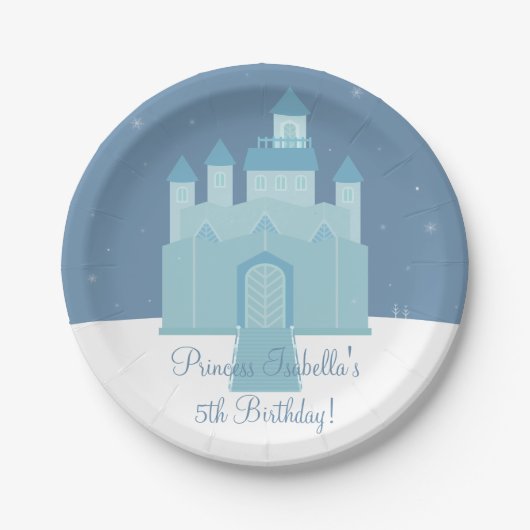 Winter-Eis gefrorene Palast-Prinzessin Birthday Pappteller (Vorderseite)
