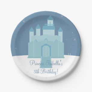 Winter-Eis gefrorenes Palast-Prinzessin-Geburtstag Pappteller