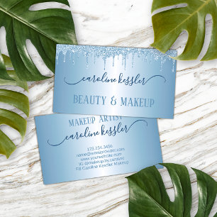 Winter-Eis-Himmel-Blau-Silber-Glimmer-Tröpfelglanz Visitenkarte