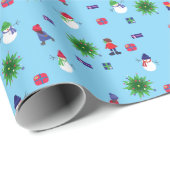 Winter-Eis-Skaten-Weihnachtsverpackungs-Papier Geschenkpapier (Rolleneckpunkt)