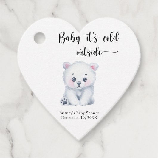 Winter Eisbär - Baby draußen kalt Geschenkanhänger (Vorderseite)