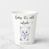 Winter Eisbär - Baby draußen kalt Pappbecher (Rückseite)