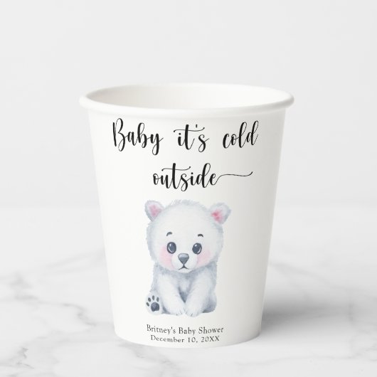 Winter Eisbär - Baby draußen kalt Pappbecher (Vorderseite)
