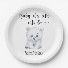 Winter Eisbär - Baby draußen kalt Pappteller