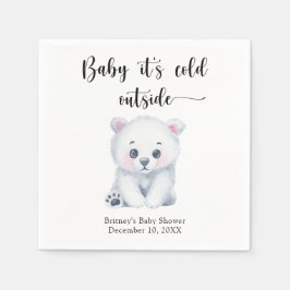 Winter Eisbär - Baby draußen kalt Serviette