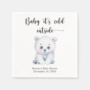 Winter Eisbär - Baby draußen kalt Serviette