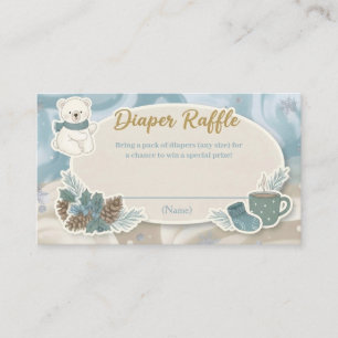 Winter-Eisbär-Kiefer-Baby-Party-Windel-Raffle Begleitkarte