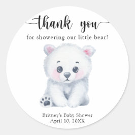 Winter Eisbär - vielen Dank Runder Aufkleber