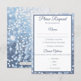 Winter Eisblaue Hochzeits-RSVP Einladung