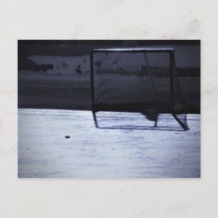 Winter-Eishockey-Puck Leeres Tor Postkarte