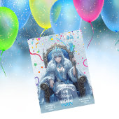 Winter-Eiskönigin-Kindergeburtstag Einladung