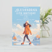 Winter-Eislaufparty Einladung (Stehend Vorderseite)