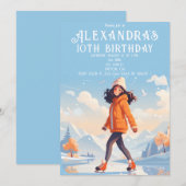 Winter-Eislaufparty Einladung (Vorne/Hinten)