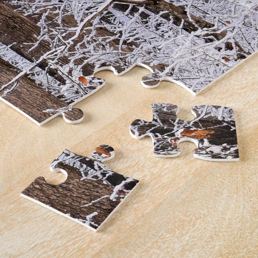 Winter-Eissturm im Wald - 16x20 Zoll Puzzle (Seite)