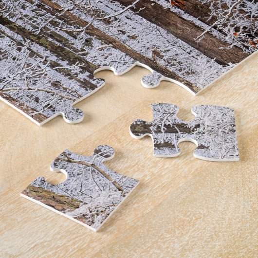 Winter-Eissturm im Wald - 8 x 10 Zoll Puzzle (Seite)