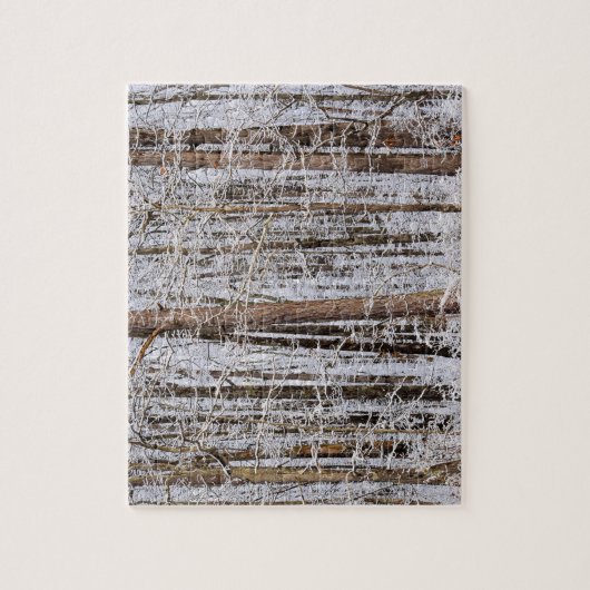 Winter-Eissturm im Wald - 8 x 10 Zoll Puzzle (Vertikal)