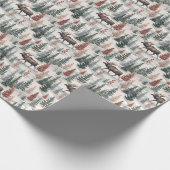 Winter-Elch-Wald-Wasserfarben-Geschenkpapier Geschenkpapier (Ecke)